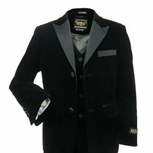 Toddler black velvet 3 piece suit